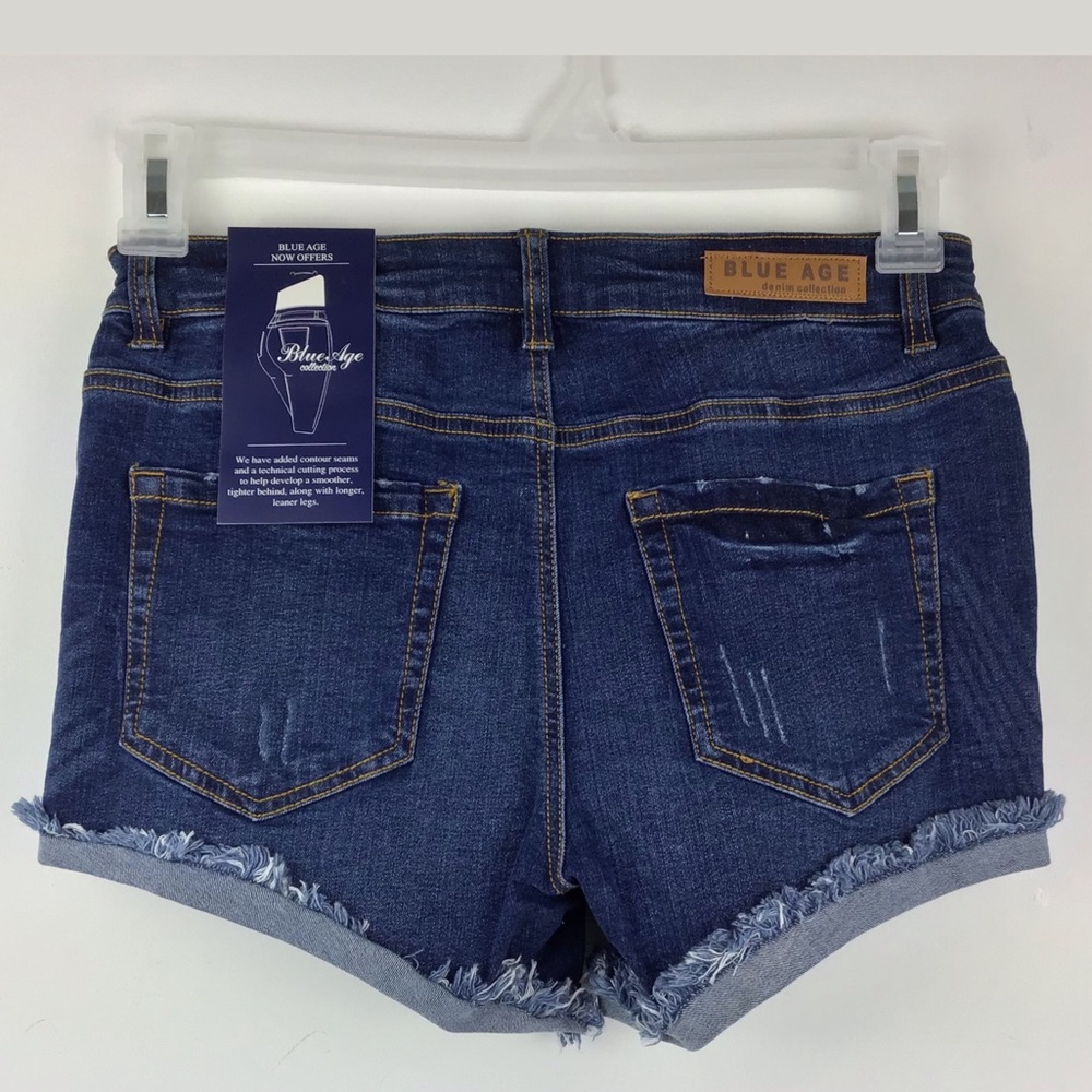 Cut Off Stretch Denim Shorts - Picture 3 of 8